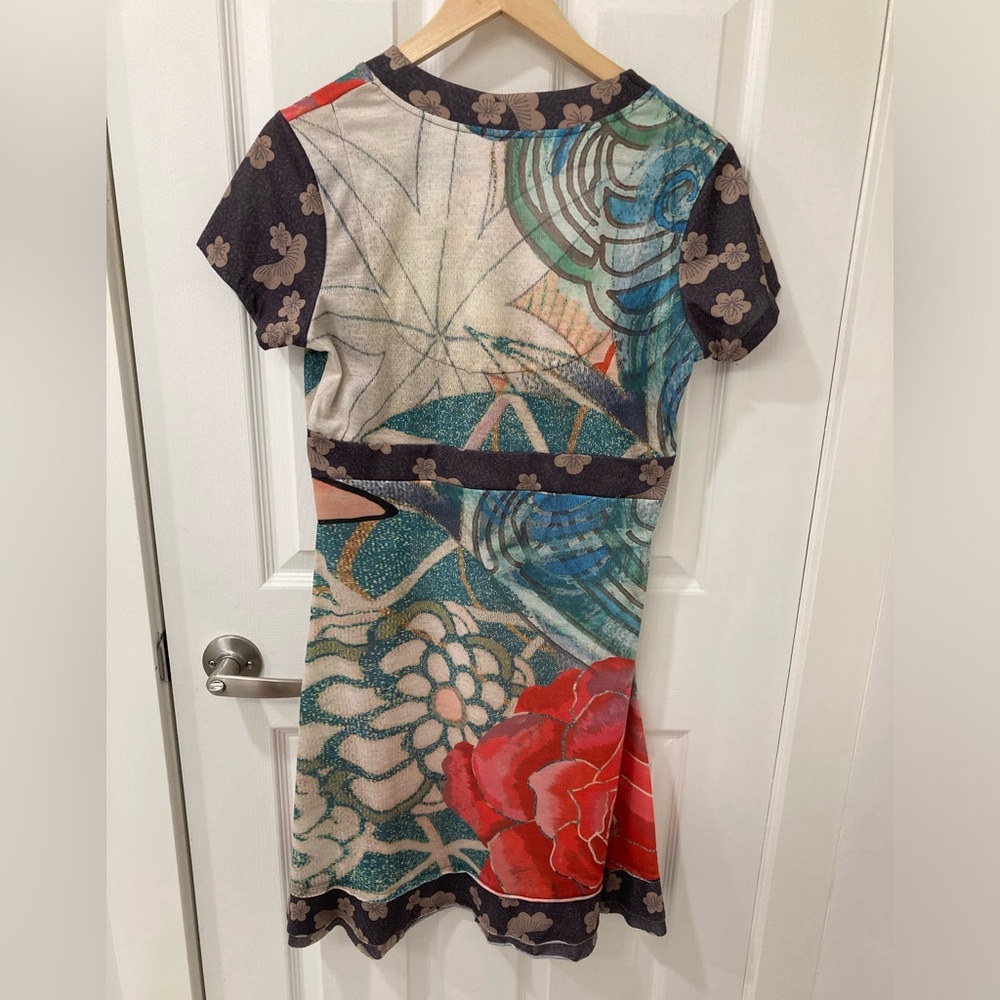 Desigual Red and Green Ruffled Tiered Sundress - Size Small - Picture 7 of 8